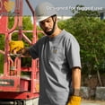 thumbnail image 3 of Kecols Men's Midweight Work T-Shirts Soft Short Sleeve Shirts with Pocket Loose Fit for Construction - Tall & Regular Size(Charcoal Gray,5XL,Tall), 3 of 7