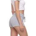thumbnail image 2 of Deago Women's Sweat Shorts Casual Summer Micro Low Waist Drawstring Athletic Shorts Y2K Vintage Mini Hot Pants Lounge Bottoms (Gray, S), 2 of 9