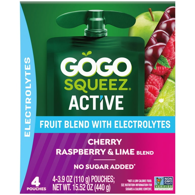 GoGo squeeZ Active Electrolyte No Sugar Added Cherry Lime