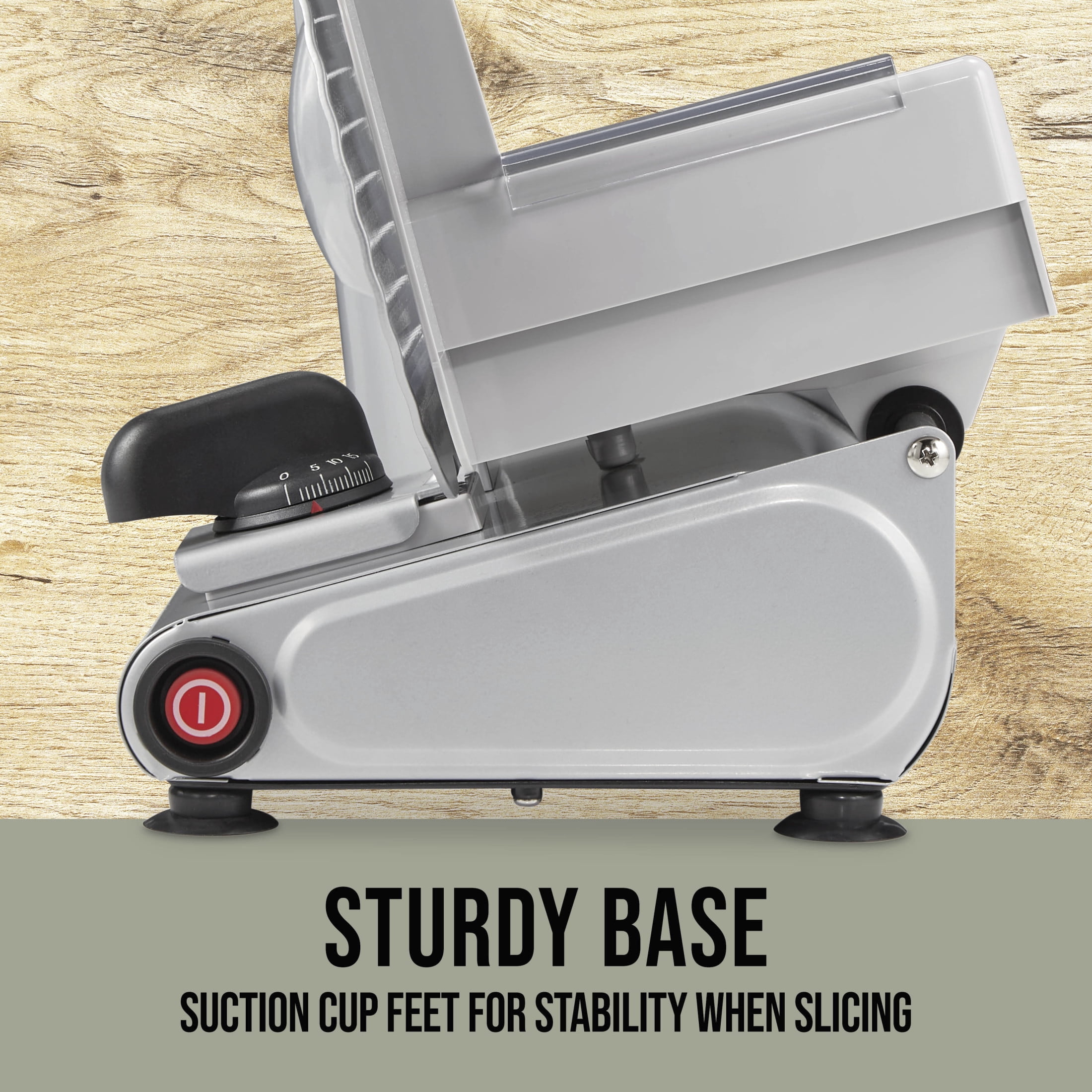 Mossy Oak 7.5 in. Stainless Steel Electric Meat Slicer, Adjustable Slice Thickness, with Food Pusher