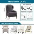 thumbnail image 5 of LKJYER Wing Chair Slipcover 2 Pieces Soft Wingback Chair Covers Wingback Chair Covers Spandex Jacquard Checked Pattern Sofa Cover for Living Room and Bedroom, 5 of 6