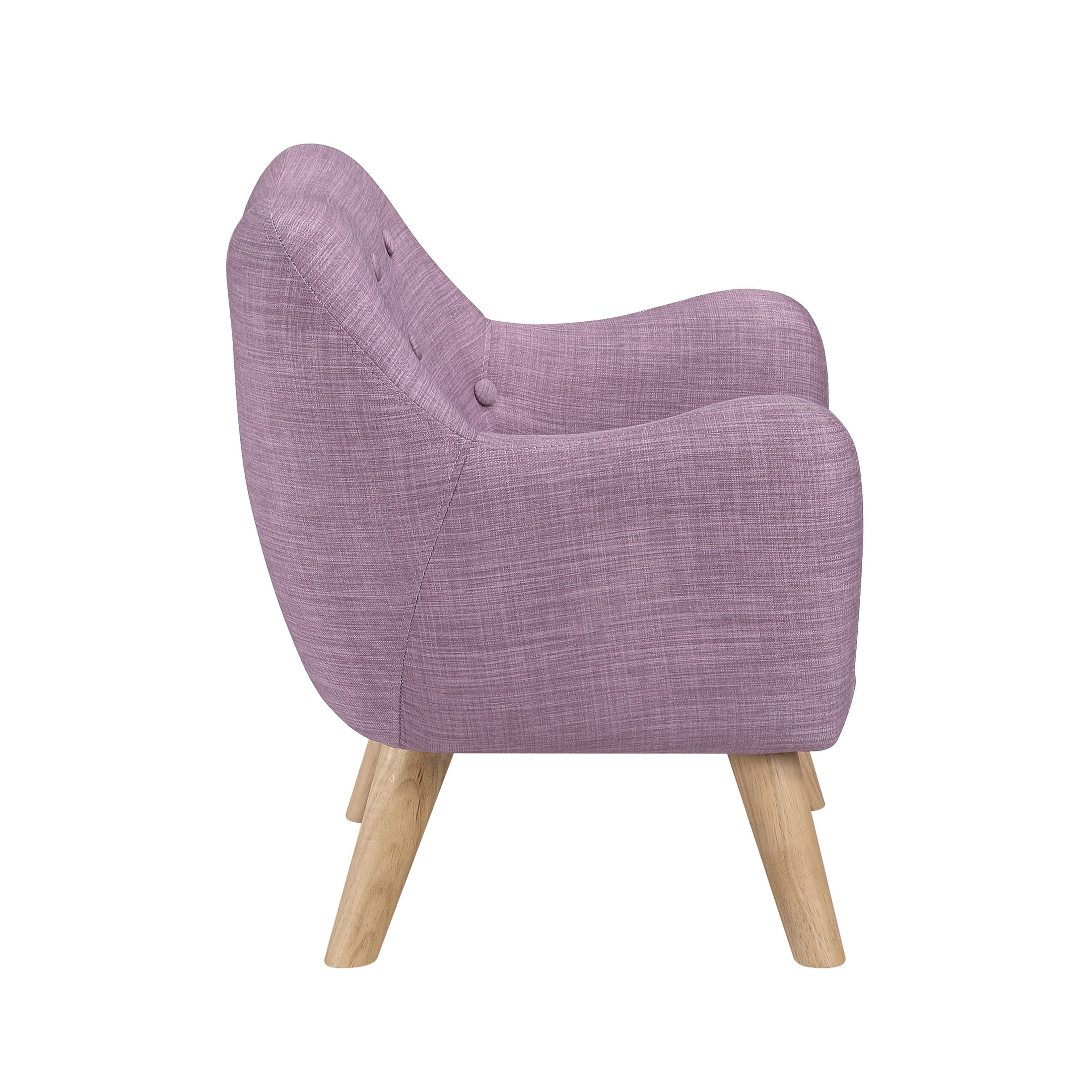 OakvillePark Fern Modern Button Tufted Textured Fabric Kid's Chair, Purple