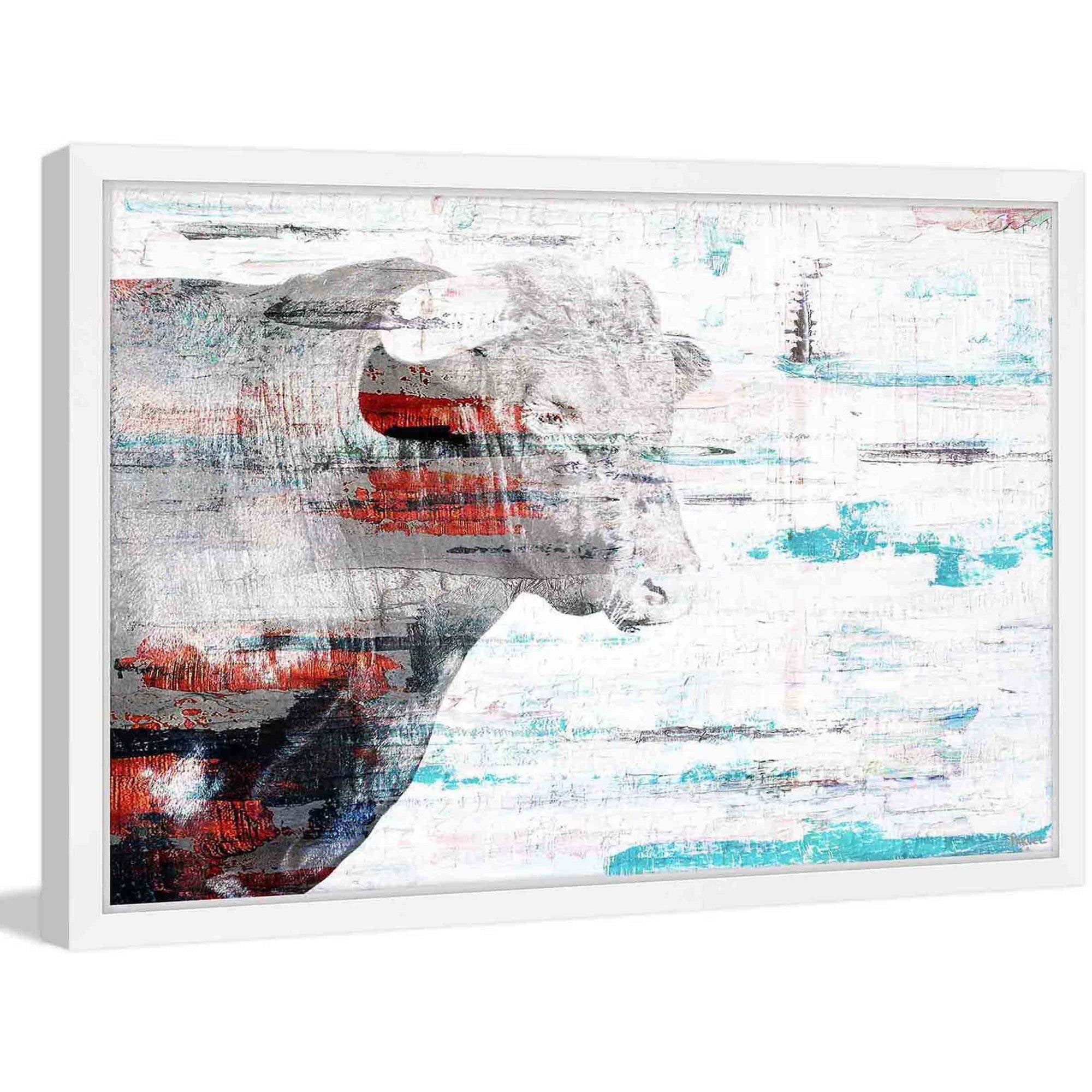 "Red Bull Profile" Framed Painting Print