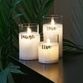 thumbnail image 4 of LumaBase Battery Operated LED Glass Candles with Moving Flame, Live Laugh Love - Set of 3 (White Wax with White Lights), 4 of 6