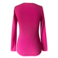 thumbnail image 5 of Arlun,Womens Long Sleeve Tight Stretchy T Shirts Deep V Neck Ribbed Knit Fall Casual Thin Slim Fit Basic Tshirts 2025 Soft Lightweight Comfortable Solid Color Lounge Tops Hot Pink M, 5 of 5
