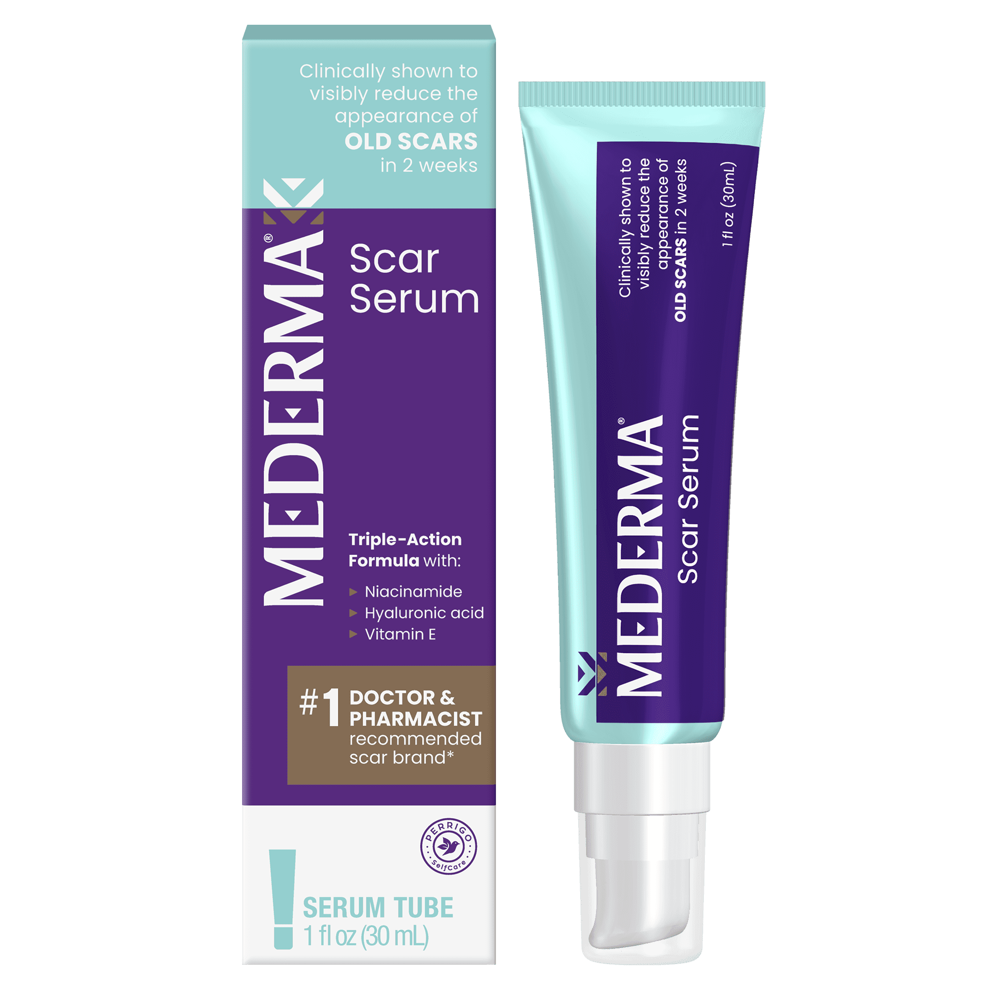 (3 pack) Mederma Scar Serum – Triple-Action Formula with Vitamin E, Hyaluronic Acid & Niacinamide – Clinically Shown to Reduce Old Scars,  1 Fl. Oz.