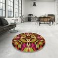 thumbnail image 4 of Ahgly Company Machine Washable Indoor Round Transitional Cranberry Red Area Rugs, 4' Round, 4 of 7