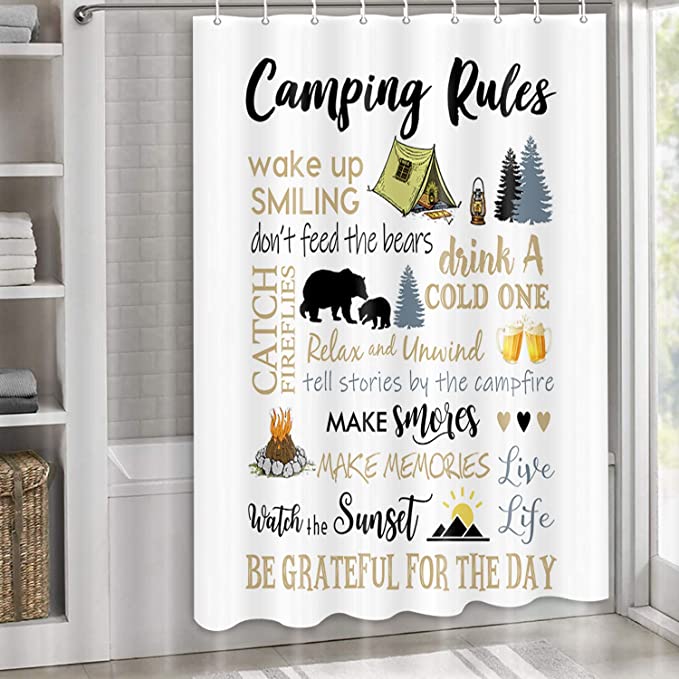 RV Shower Curtain, Camper Bathroom Accessories for Travel Trailers