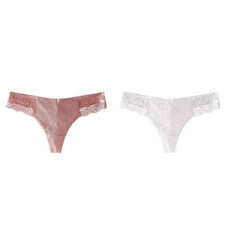 (2-Pack) Kcodviy Women Panties Sports Plus Size Silk Long Underwear Women Thong Breathable Panties Lace Panties Pack for Women Big Panties Cotton Panties for Women Microfiber Panties for Women
