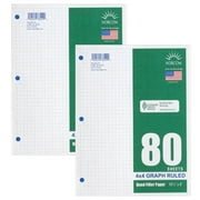 Graph Filler Paper 4x4 Ruled 2 Pack of 80 Sheets Each
