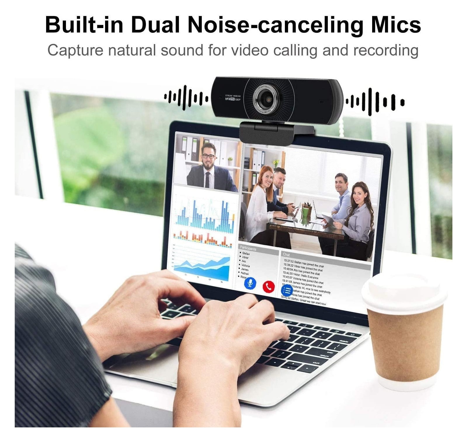 Webcam HD 1080P 60fps USB Web Camera With Microphone For PC Conference With Tripod For Conferencing, Live Streaming, Recording ,HD Video