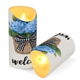 thumbnail image 3 of Iauyy Flameless Candles Battery Operated LED Pillar Candles with Remote and Timer, Blue Hydrangea Set of 2 （S), 3 of 8