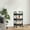 BlacK, variant on RoamHome 4-Tier Kitchen Storage Cart with Wheels, Rolling Organizer Rack for Bathroom Toiletries, Living Room, Bedroom, Durable Plastic Utility Cart with Armrests, Easy Assembly, Space Saving Shelves