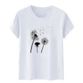 thumbnail image 5 of Blusas de Manga Corta para las Mujeres Divertida Impresión Cuello Redondo Camiseta Vintage, Blusas de Primavera para las Mujeres, 5 of 5