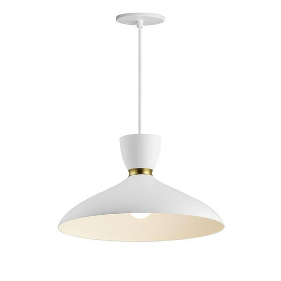 1 Light Pendant-8.75 inches Tall and 15.75 inches Wide-White/Satin Brass Finish Bailey Street Home 93-Bel-5071902
