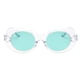 thumbnail image 2 of Gafas de sol ovales de mujer Las mujeres de la vendimia gafas ovaladas lentes de brillo gafas de marco transparente lente verde Lente de marco verde claro Magideal Gafas de sol ovales de mujer, 2 of 7
