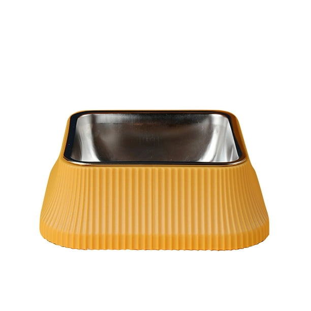 Cuenco de acero inoxidable para mascotas con columna romana y cuenco interior extraíble, base antideslizante, plato para comida y agua para perros y gatos, diseño elevado.