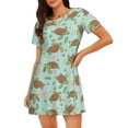 thumbnail image 1 of Disketp Cute Sea Turtles para Camisón Corto de Manga Corta para Mujeres, Camisón Cómodo con Escote Redondo, Bonito y Confortable, 1 of 6