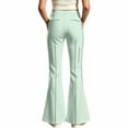 thumbnail image 4 of Ulitacool Teen Pants For Girls 13-14 Years Empire Waist Slim Leg Casual With Modern Flared Trousers For Everyday Wear Wear Light Green, 4 of 4