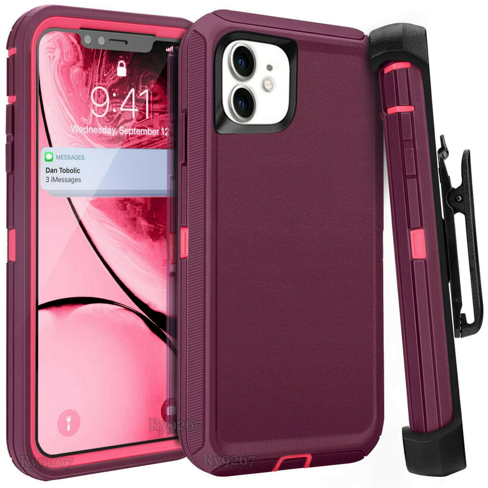 For iphone 11 Case Cover w/Screen & Clip Holster fit Otterbox Defender