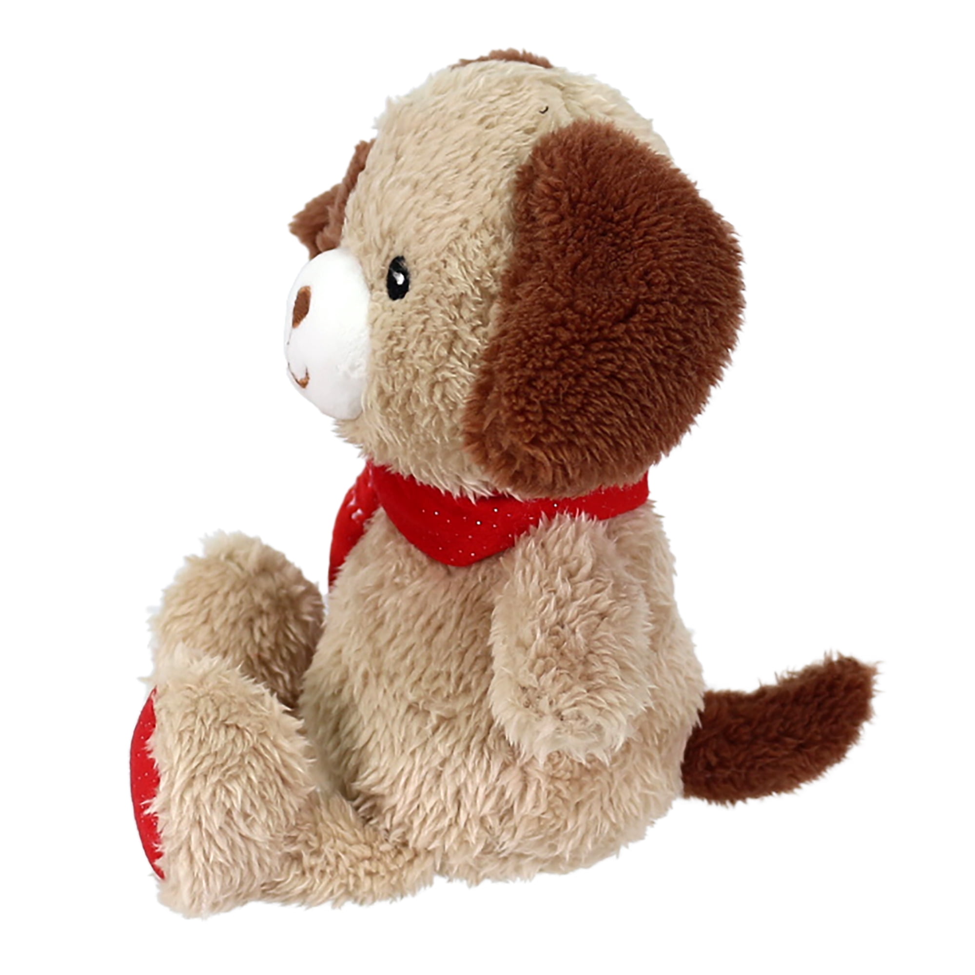 (2 pack) Brown First Christmas Dog Child's Plush Toy, 7 in, by Holiday Time