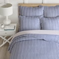 thumbnail image 3 of Levtex Home Martha Stripe Navy Reversible King / Cal King Quilt Set (106x92in) with 2 Pillow Shams (36x20in) - Stripe Bedding - Navy, White - Cotton King Size Quilt Bedding Set - Scalloped Edge, 3 of 5