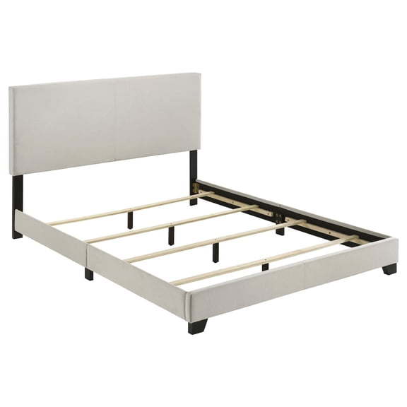 Dorian Fabric Upholstered Queen Panel Bed Cream
