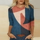 thumbnail image 1 of ICHUANYI Clearance Fashion Woman Round Neck 3/4Sleeve T-Shirt Printing Blouse Tops Sweatshirt(Gray, M) ICHUANYI WER2023081200223, 1 of 4