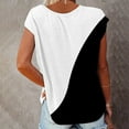 thumbnail image 4 of EQWLJWE Hauts d'Été pour Femmes Hauts pour Femmes Liquidation Mode Femmes Mode Manches Courtes Col Rond T-shirt Imprimé Blouse Hauts Amples, 4 of 6