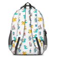 thumbnail image 3 of White Cartoon KnightsCastles Pattern Cute School Backpack Bag with Padded Back and Adjustable Shoulder Straps 16.9 X 12.6 X 5.9 Inches, 3 of 5