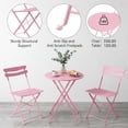 thumbnail image 2 of 3-Piece Outdoor Folding Bistro Set, Metal Patio Table and Chairs Set for Balcony, Backyard, and Garden, Weather-Resistant Small Bistro Set, No Assembly Required, 2 of 8