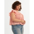 thumbnail image 3 of Jessica Simpson Women's and Women's Plus Chandler Flutter Sleeve Top, Sizes XS-4X, 3 of 7