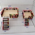 thumbnail image 2 of Holzlrgus Small Animal House Hamster Wooden Platform Playpen Guinea Pig Cage Shelf Ladder Play Set for Ferrets Chinchillas Gerbil Rat Mouse, Climbing Kits, 2 of 2