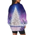 thumbnail image 3 of Chandail en Molleton de Noël pour Femmes 2023 Col Rond Mode Décontractée Manches Longues Imprimé de Noël Chandail en Molleton Hauts Blouse en Liquidation, 3 of 5