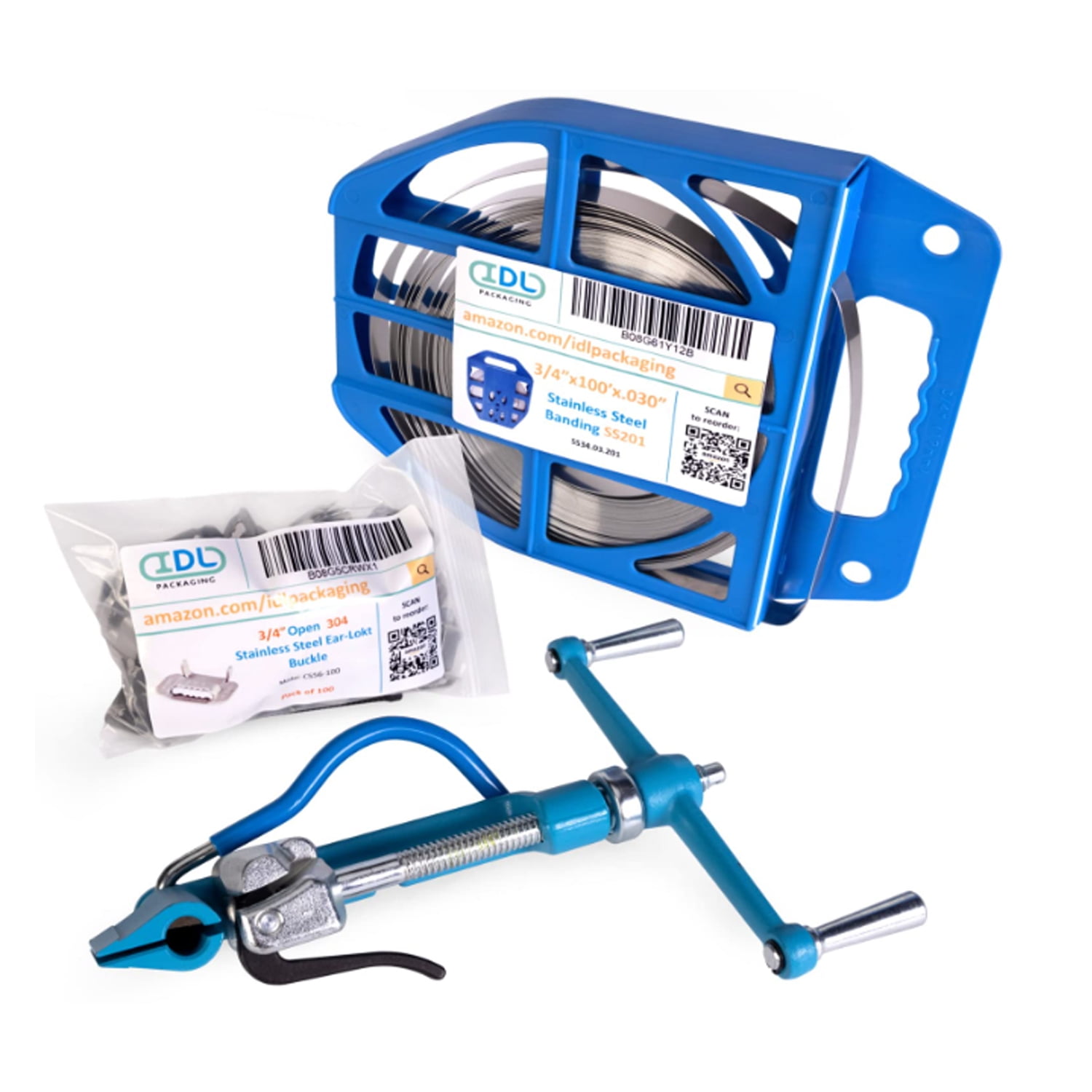 IDL Packaging 3/4" Stainless Steel 201 Banding Kit HeavyDuty Banding