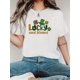 thumbnail image 1 of Camisetas para mujer Verano manga corta Tops para DeportesWomen's "Lucky and Blessed" Graphic T-Shirt - Casual Crew Neck, Short Sleeve, St. Patrick's Day ThemCamisetas de verano para mujer, manga co, 1 of 6