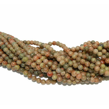 - 4mm Epidot Jasper Natural Round, Loose Beads, 40cm 15 inch Stone