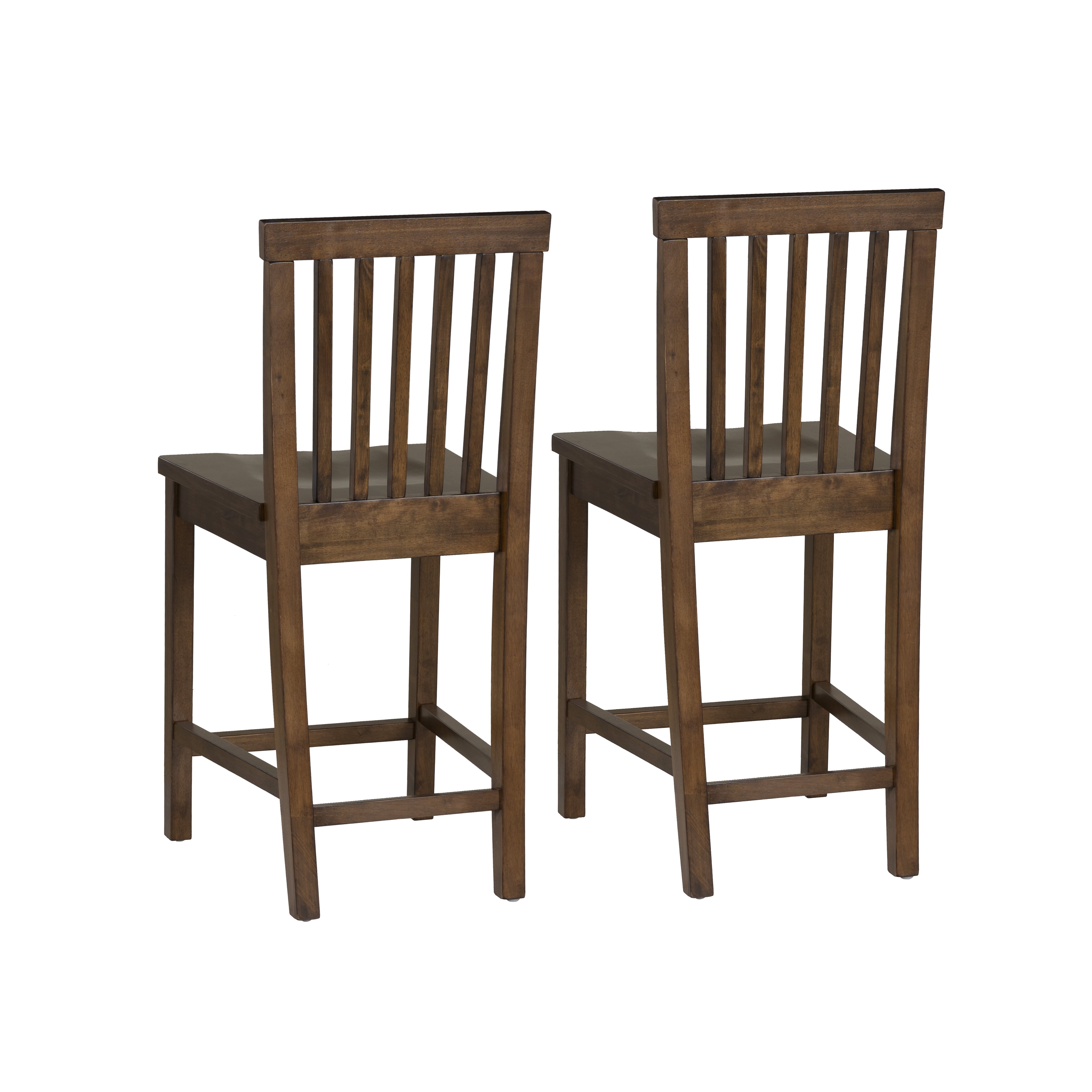 Linon Percival 24" Indoor Wood Counter Stool, Set of 2, Walnut