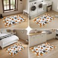 thumbnail image 5 of Entryway Rug 2'x3', Orange Pumpkins Halloween Kitchen Runner Rugs Non-Slip Carpet Mats, Black Castle Orange Plaid Bedside Rugs Runners Washable Floor Carpet for Bathroom Laundry Room, 5 of 8