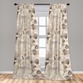 thumbnail image 2 of Floral Design Window Curtains, Neutral Boho Delicate Petals of Blooms with Grunge Waves Abstract Back, Lightweight Decor 2-Panel Set with Rod Pocket, Pair of - 28"x95", Taupe Warm Taupe, by Ambesonne, 2 of 3