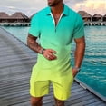 thumbnail image 2 of OJinShaWanO Vestes Homme Printemps et Été Imprimé Lettre Manches Courtes Col Rond T-Shirt Mode Deux Pièces, 2 of 6