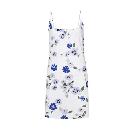 

Mrat Sleeveless Round-Neck Dress Women Beach Boho Sleeveless Dress Ladies Fashion Casual Printing Suspender Bra Sleeveless Slim Dress Sleeveless V Neck Dress Casual