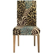 ZHANZZK Tiger Prints and Zebra Stretch Chair Cover Protector Seat Slipcover for Dining Room Hotel Wedding Party Set of 1