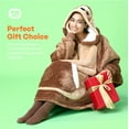 thumbnail image 6 of Joyfy Wearable Blanket Hoodie for Adults, Giggling Getup Oversized Sherpa Fleece Hoodie with Giant Pocket & Sleeves, Warm Cozy Gift for Women & Men, Brown Sloth, 6 of 6