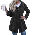 thumbnail image 1 of Chaqueta cortavientos ligera impermeable con capucha para exteriores para mujer, negro, talla L ShuxiuWang 8390614737006, 1 of 1