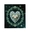 thumbnail image 4 of Durable Soft & Warm Flannel Blanket - Cozy Heart - Shaped Design with Floral Wreath Perfect for Sofa Travel Bed & Chair, 4 of 7