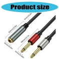 thumbnail image 3 of Ysmooiuy Durability 6.35mm 1/4" Female to Two Male Converters Cable Gold Plate Tip 6.35mm Plugs to 6.35mm Male Cord, 3 of 10