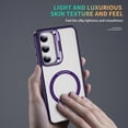 thumbnail image 5 of Clear Case for Samsung Galaxy S24, Upgraded Magnetic Invisible Lens Stand Cover [Military Drop Protection] [Compatible with MagSafe] Transparent Slim Shockproof Case for Galaxy S24, Darkpurple, 5 of 8