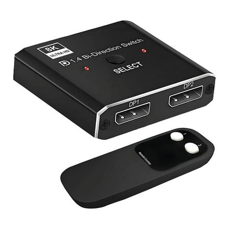 8K DisplayPort Switch 2 in 1 Out/ 1 in 2 Out Display Port DP Switch Supports 8K30Hz 4K120Hz for PC Monitor Laptop Etc