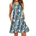thumbnail image 5 of SMihono Robe d'Été pour Femmes Grande Taille Robes d'Été pour Femmes Plage Florale T-Shirt Robe Décontractée Poches Boho Robe Débardeur, 5 of 5